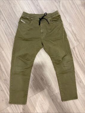 Diesel Olive Green D-amage Jogg jeans with Drawstring, New but tags taken off